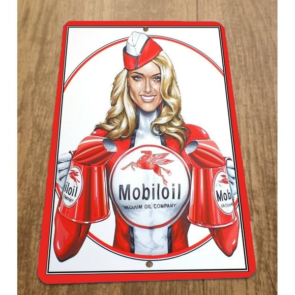Unbranded Other - Mobiloil Vacuum Oil Company‎ Vintage 8x12 Metal Wall Sign Garage Poster